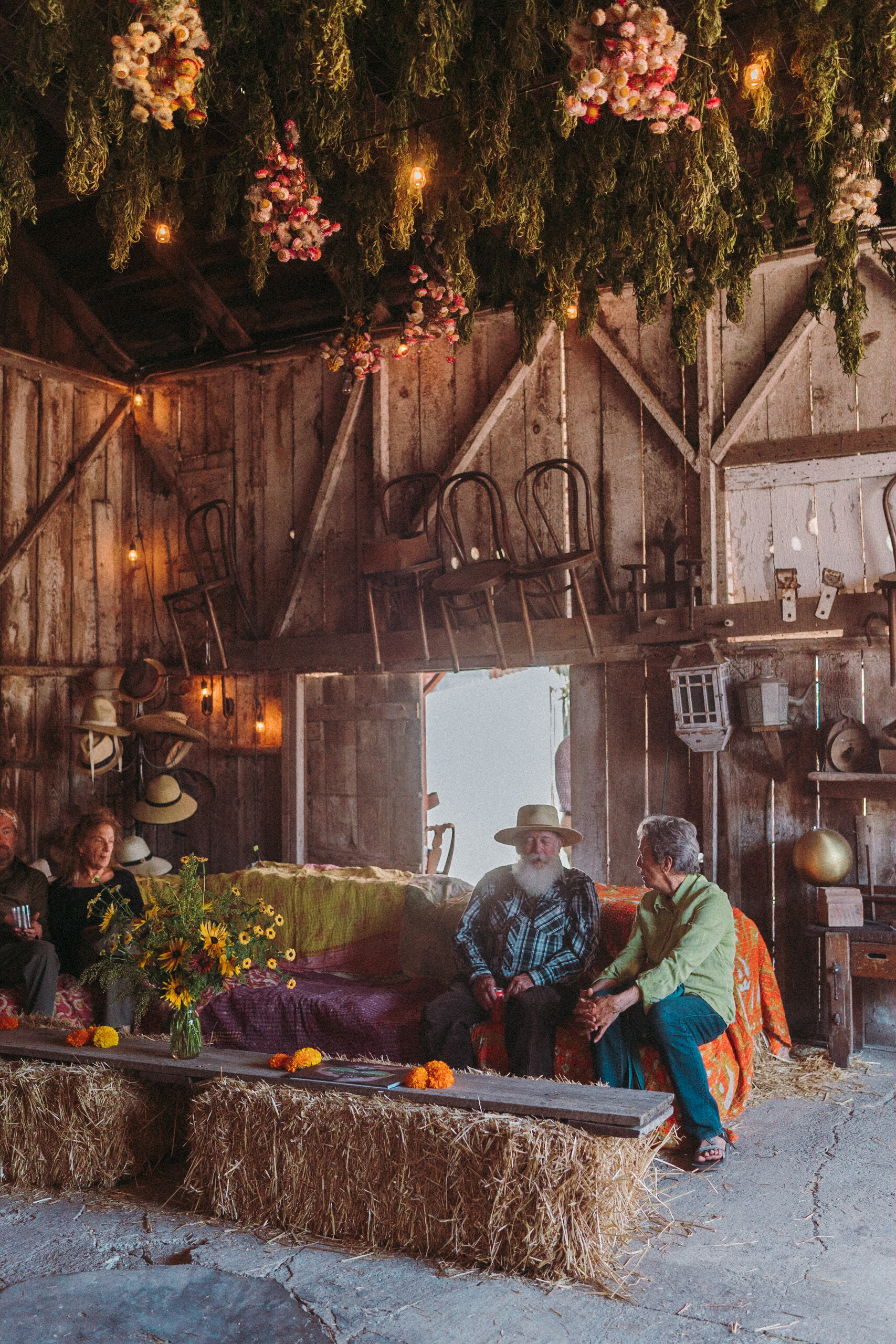 Barn interior decorated for CCOF 50th celebration