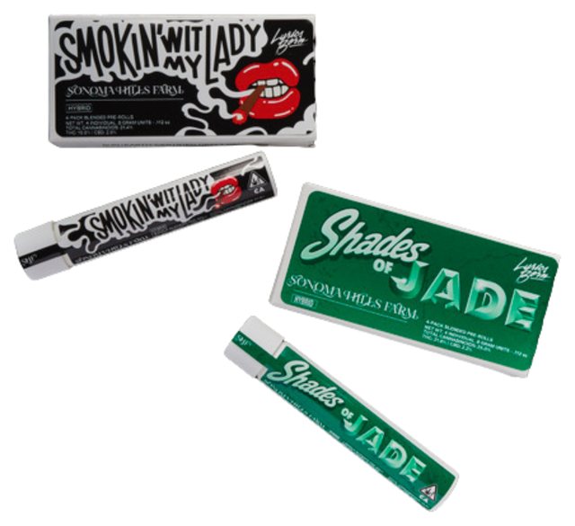 Smokin’ Wit My Lady and Shades of Jade pre-roll 4-packs and tubes